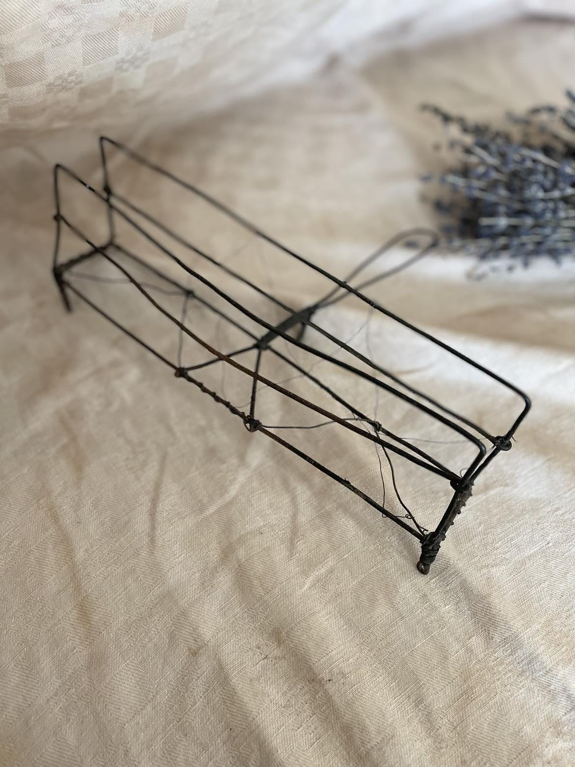 Antique French open hearth twisted Wire toaster