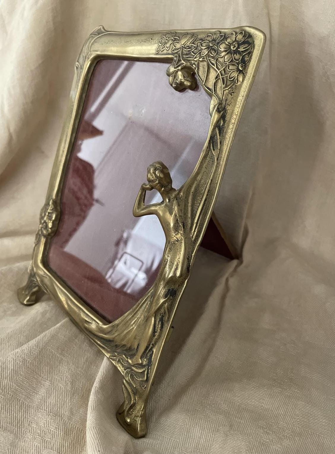 Mid century brass easel photograh frame