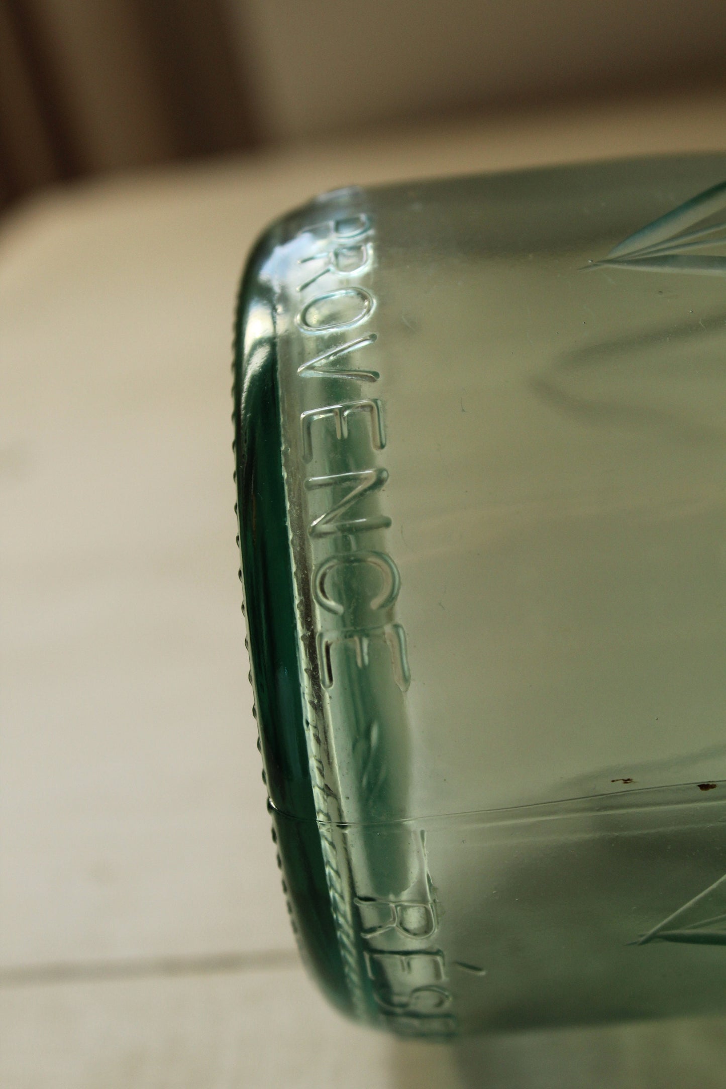 Decorative Etched glass wine bottle