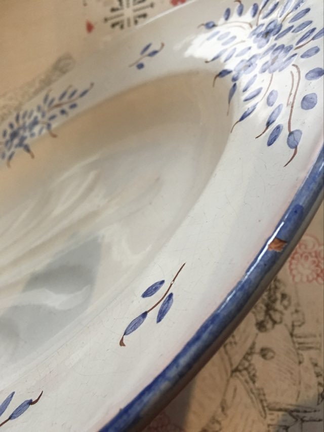 Hand painted Asparagus/artichoke platter.