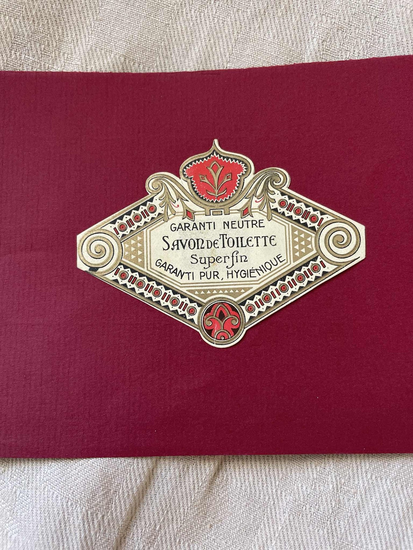 Vintage French label - Savon de Toilette