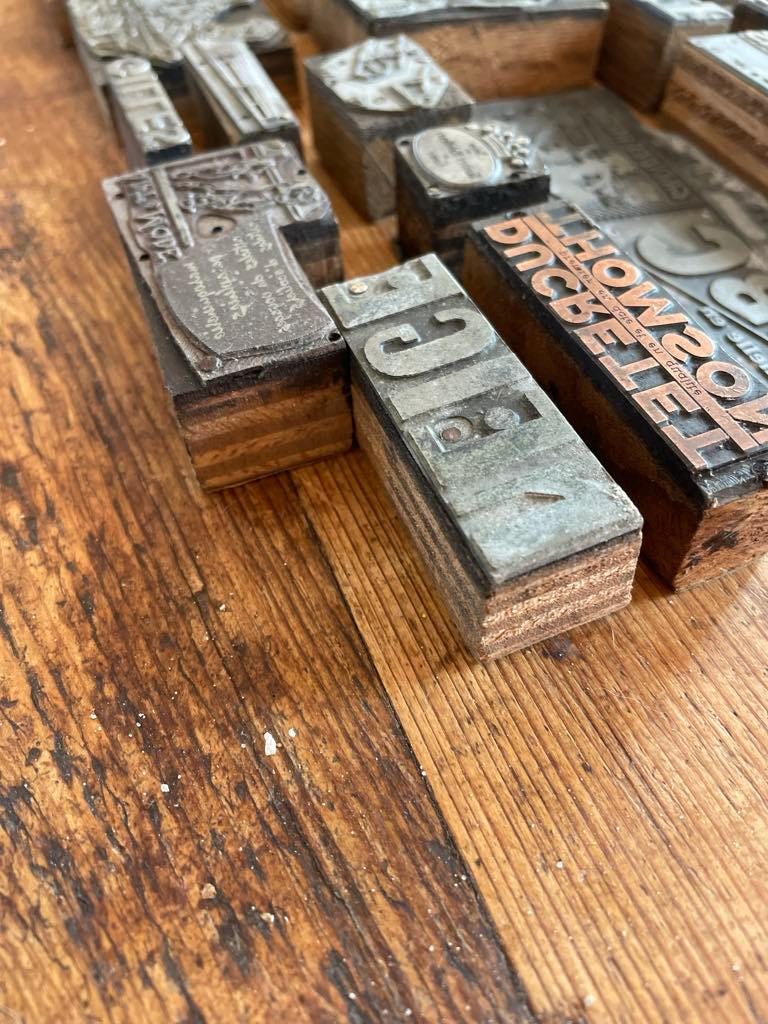 A set of  20  letterpress Printing blocks from the 1950's
