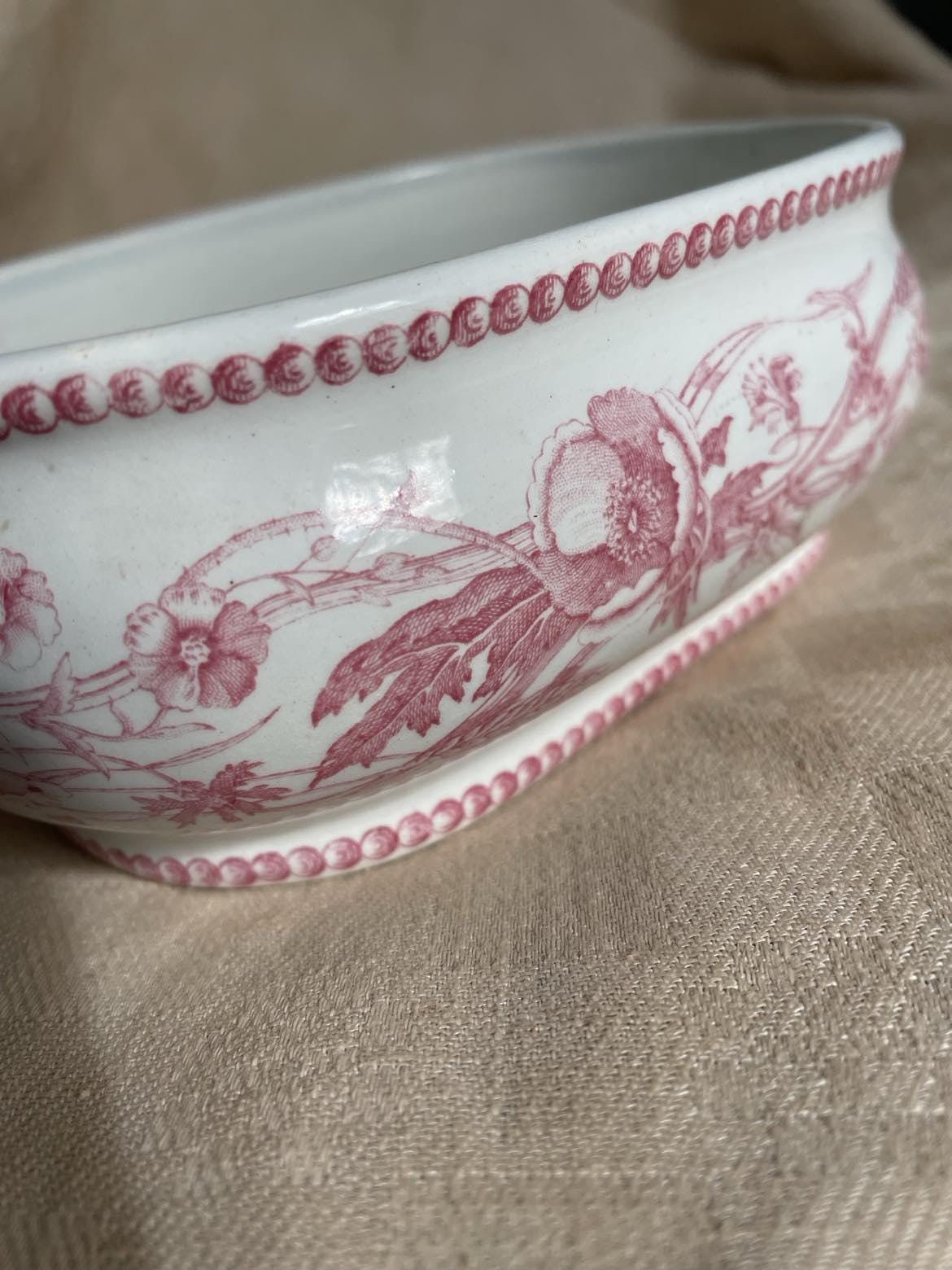 Creil et Montereau ( LM et Cie)  red transferware dish