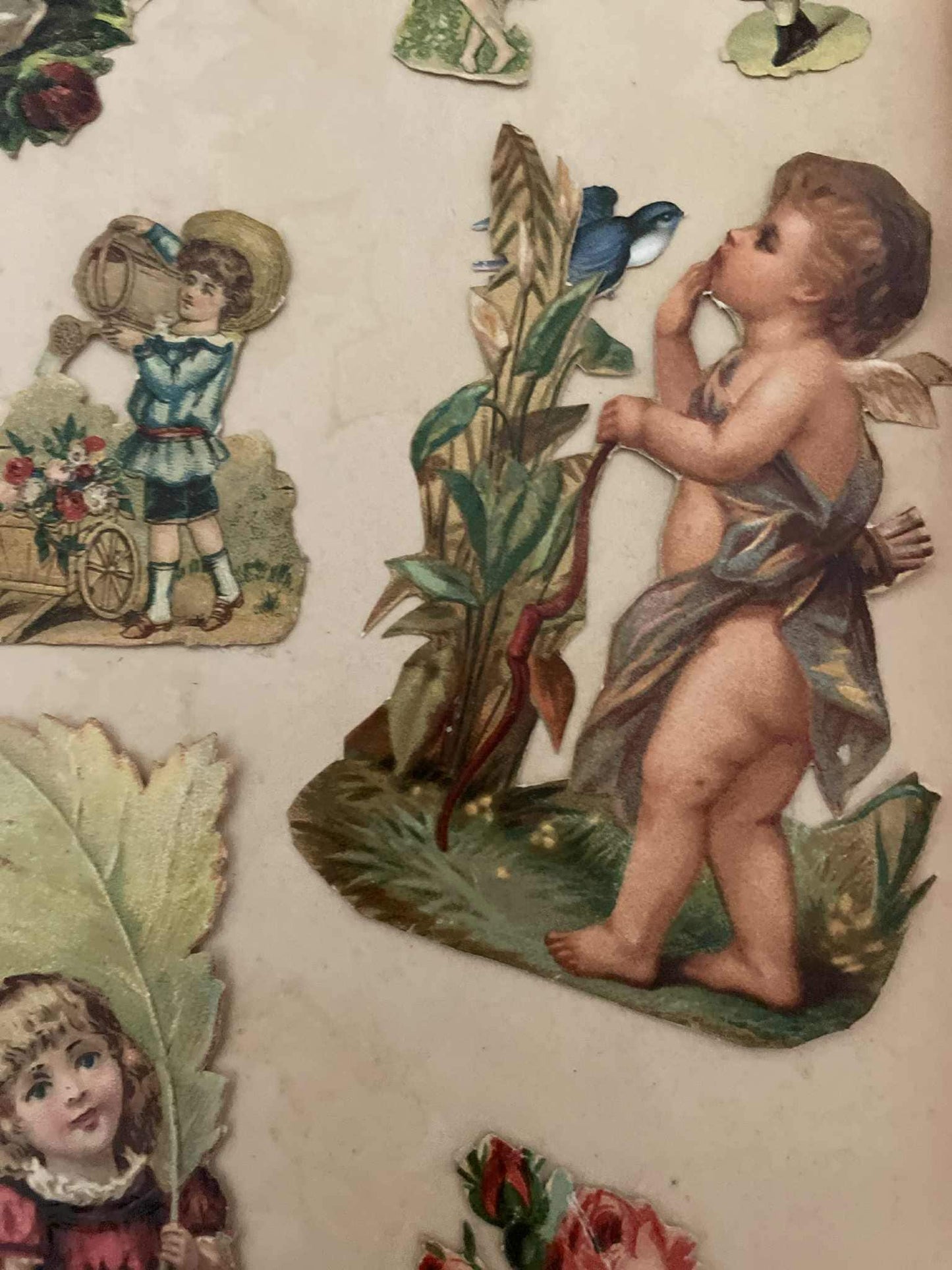 Antique French découpage pieces