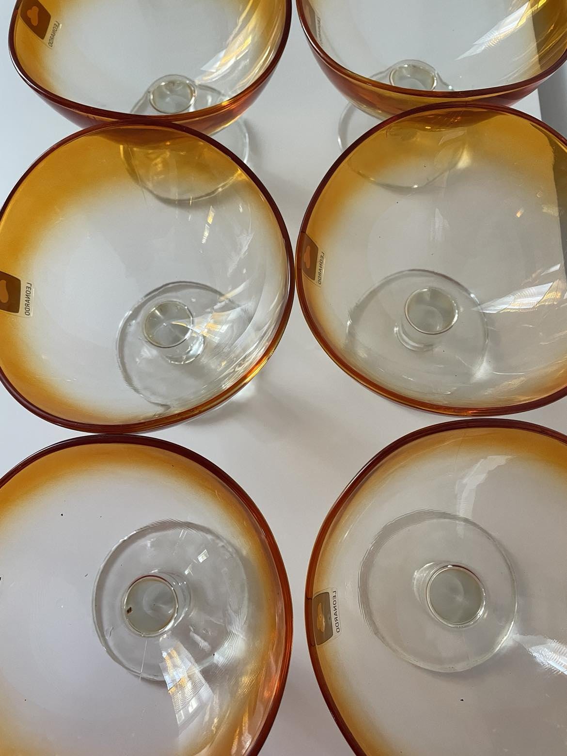 Set of 6 vintage coupe style glasses by  Leonardo glassware