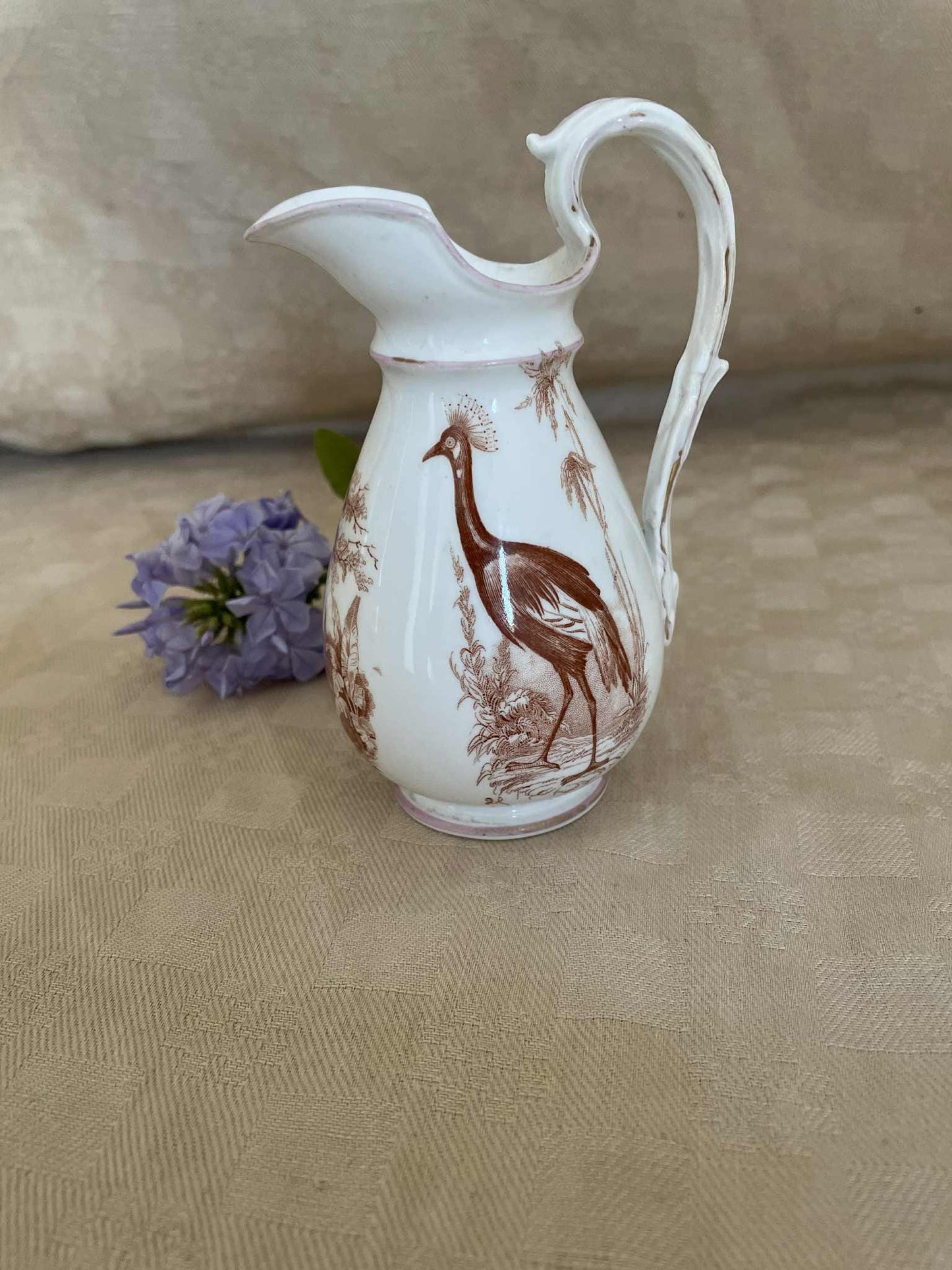 U et C Sarreguemines antique porcelain milk/cream jug