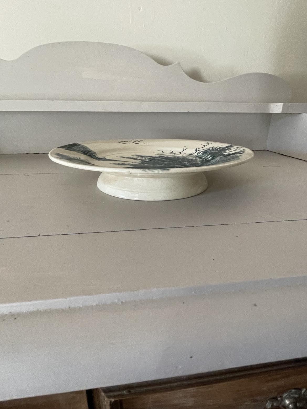 J VIEILLARD Bordeaux 19th Century Ironstone pedestal plate