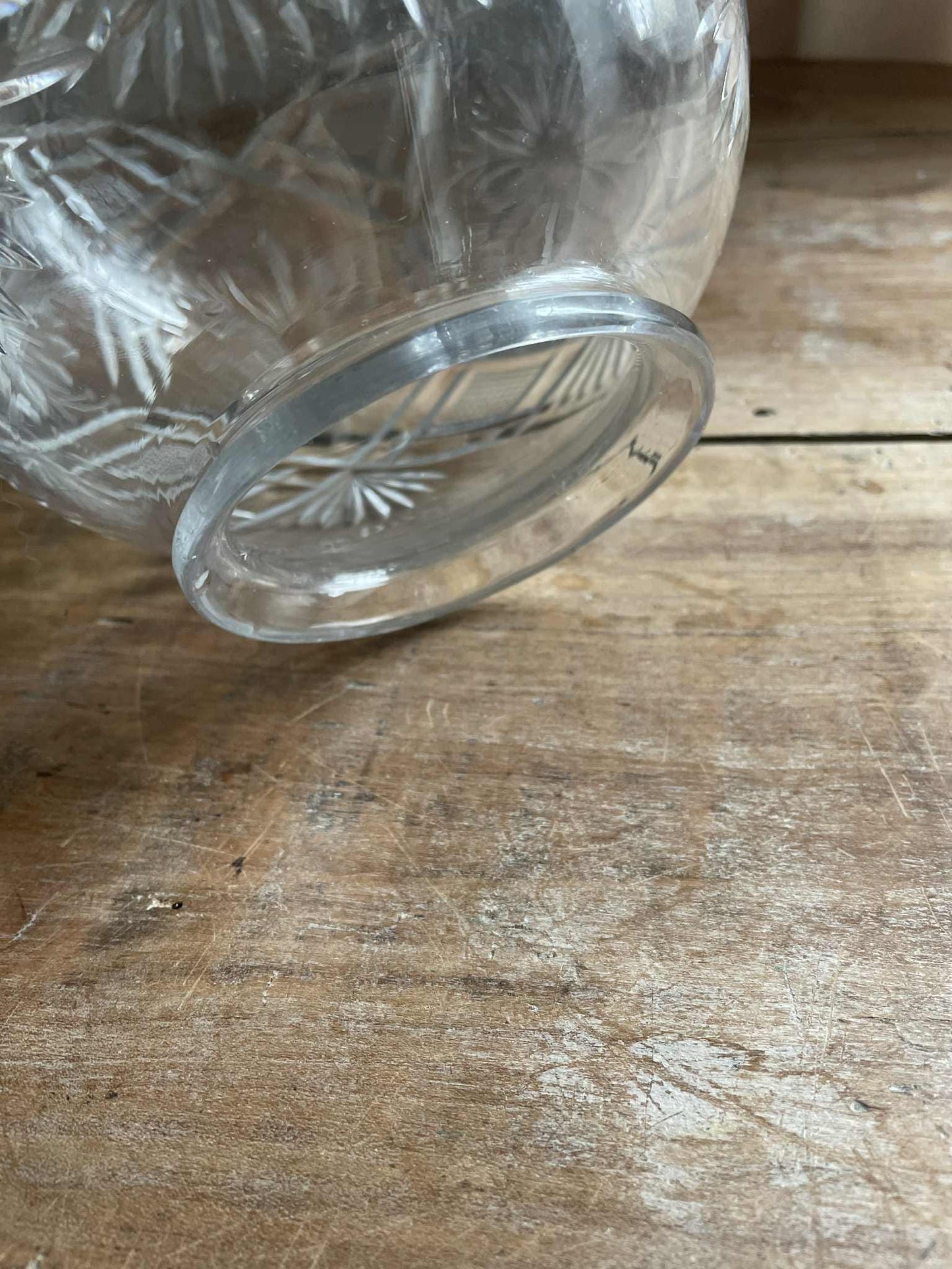 Early 20th century Lead Crystal globe lamp shade