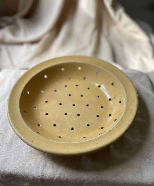 Antique Glazed earthenware Faisselle cheese drainer