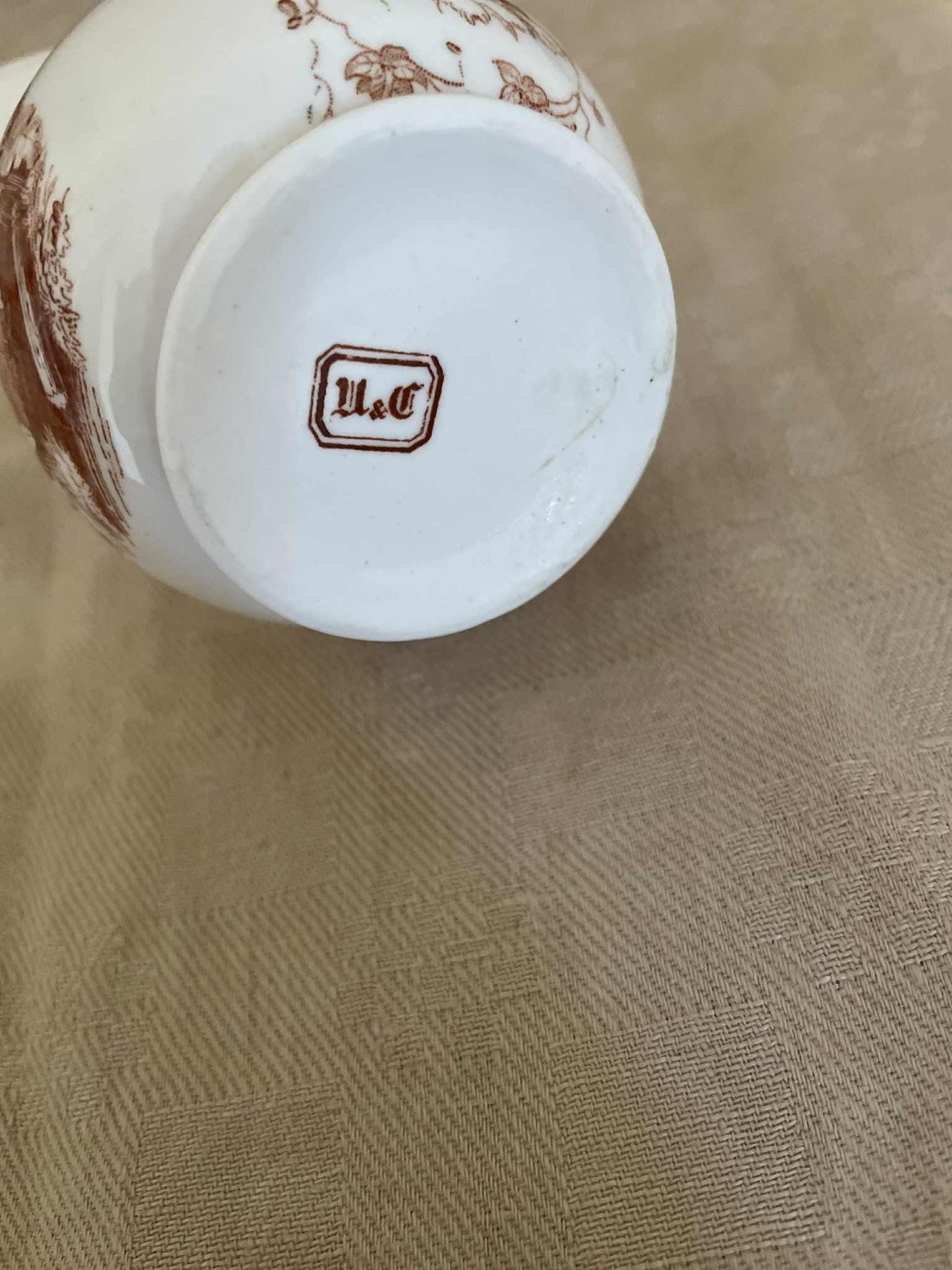 U et C Sarreguemines antique porcelain milk/cream jug