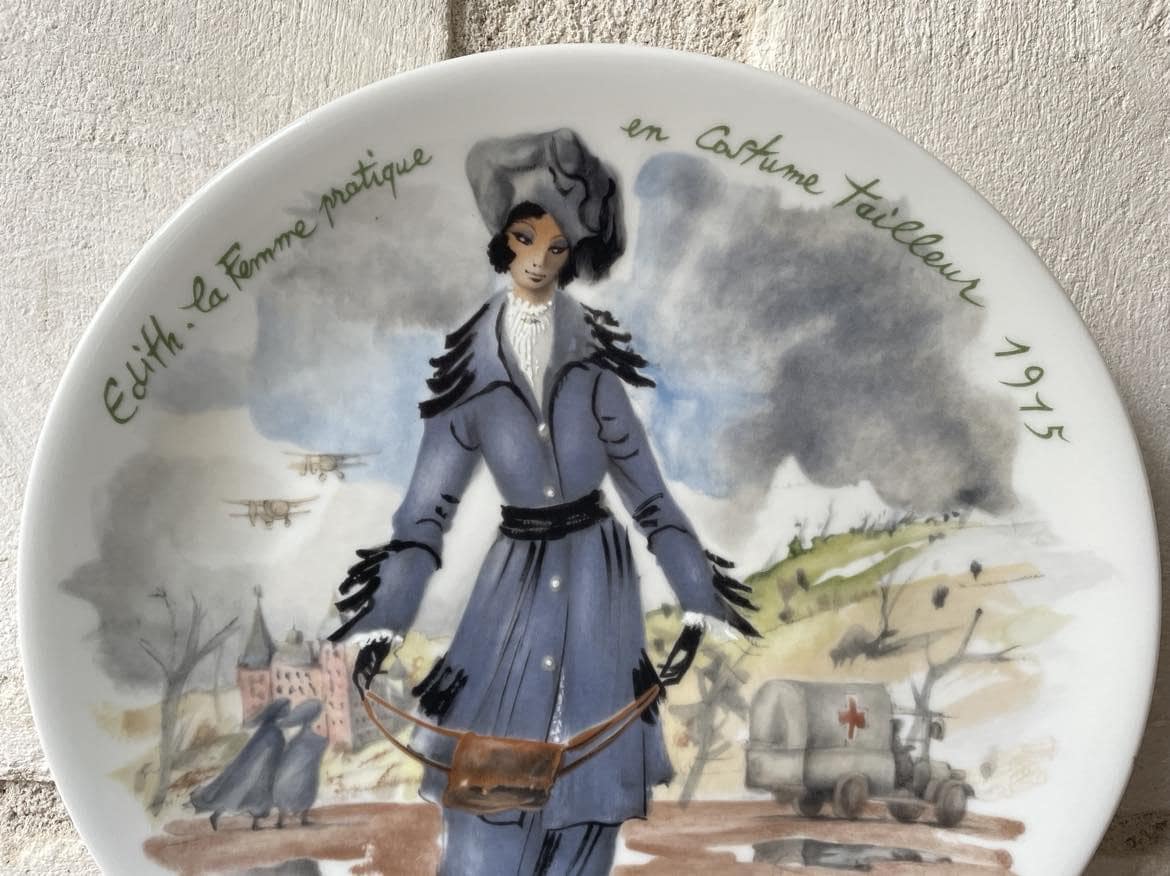 Limoges porcelain first edition plate - Les femmes du Siecle (women of the century) Edith