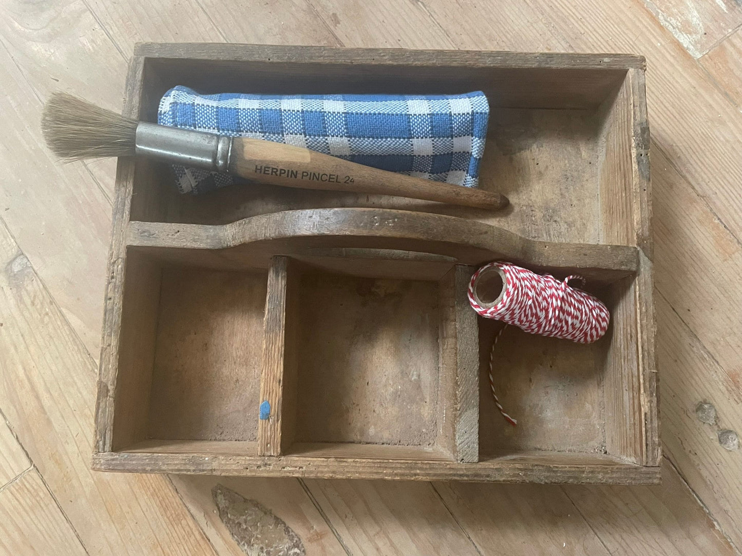 Vintage Wooden carry tool box