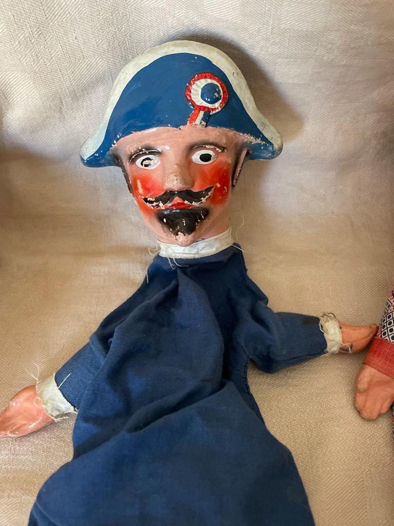 Guignol de Lyon - early 20th century Marionettes/  rod puppets