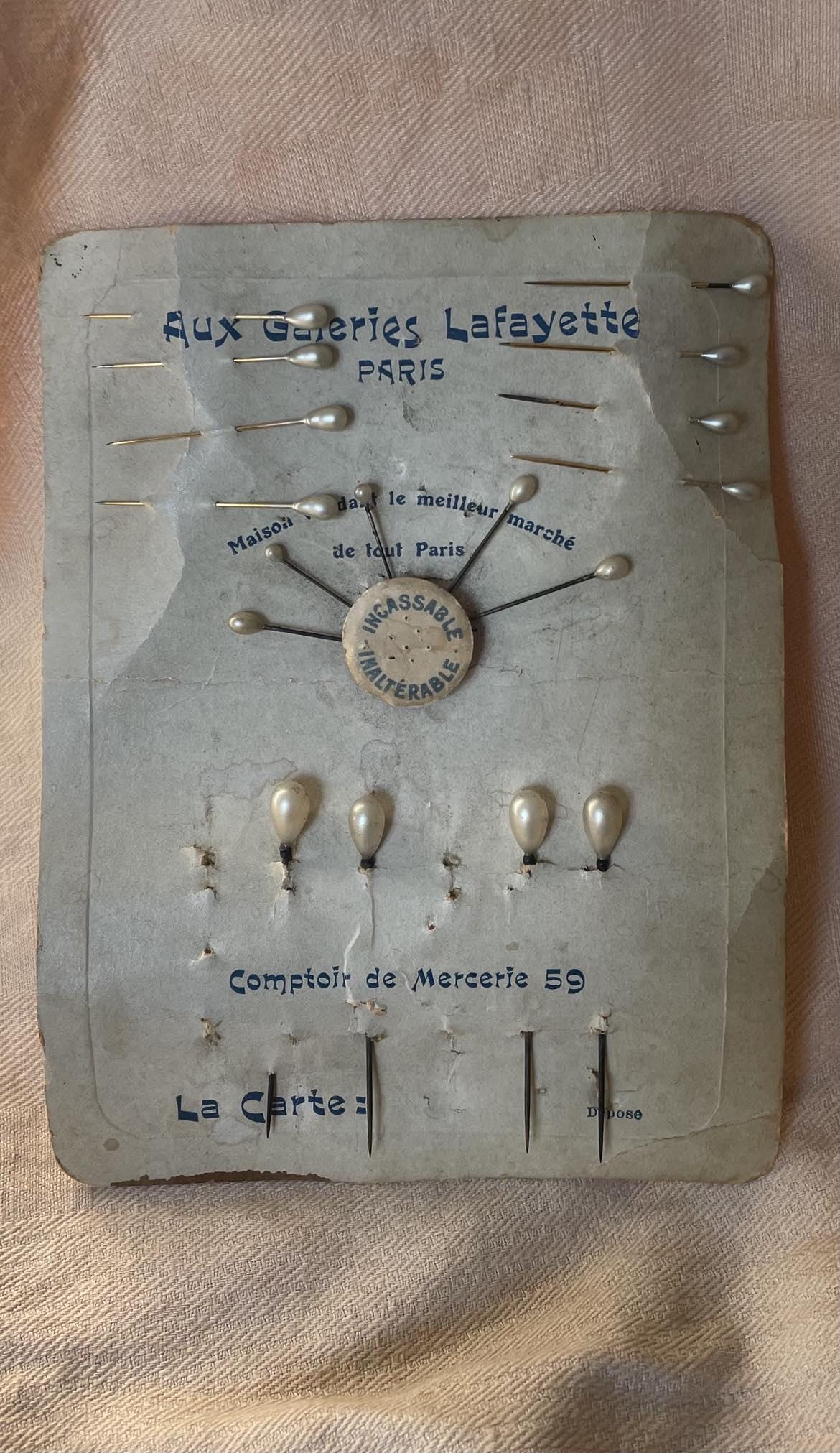 Vintage Faux Pearl Hat Pins - Early 20th Century Paris Set