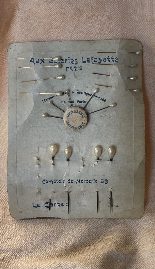 Vintage Faux Pearl Hat Pins - Early 20th Century Paris Set