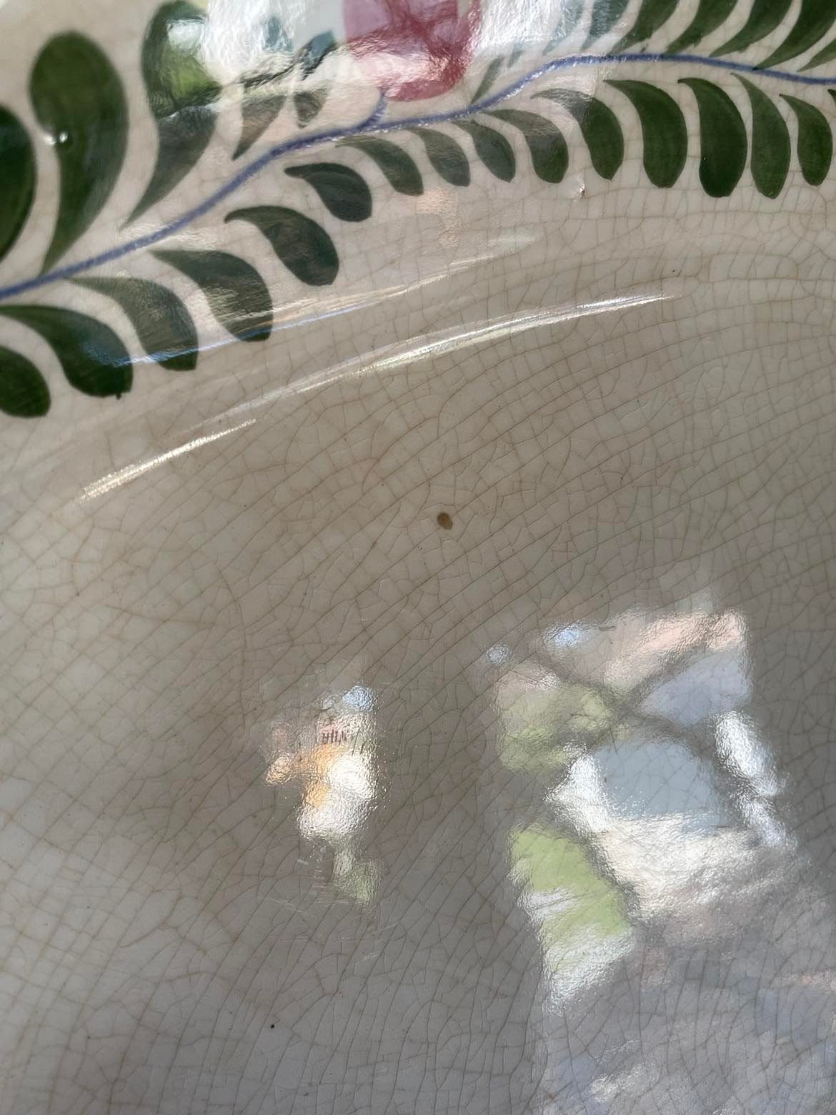 Creil et Montereau - hand painted oval serving plate