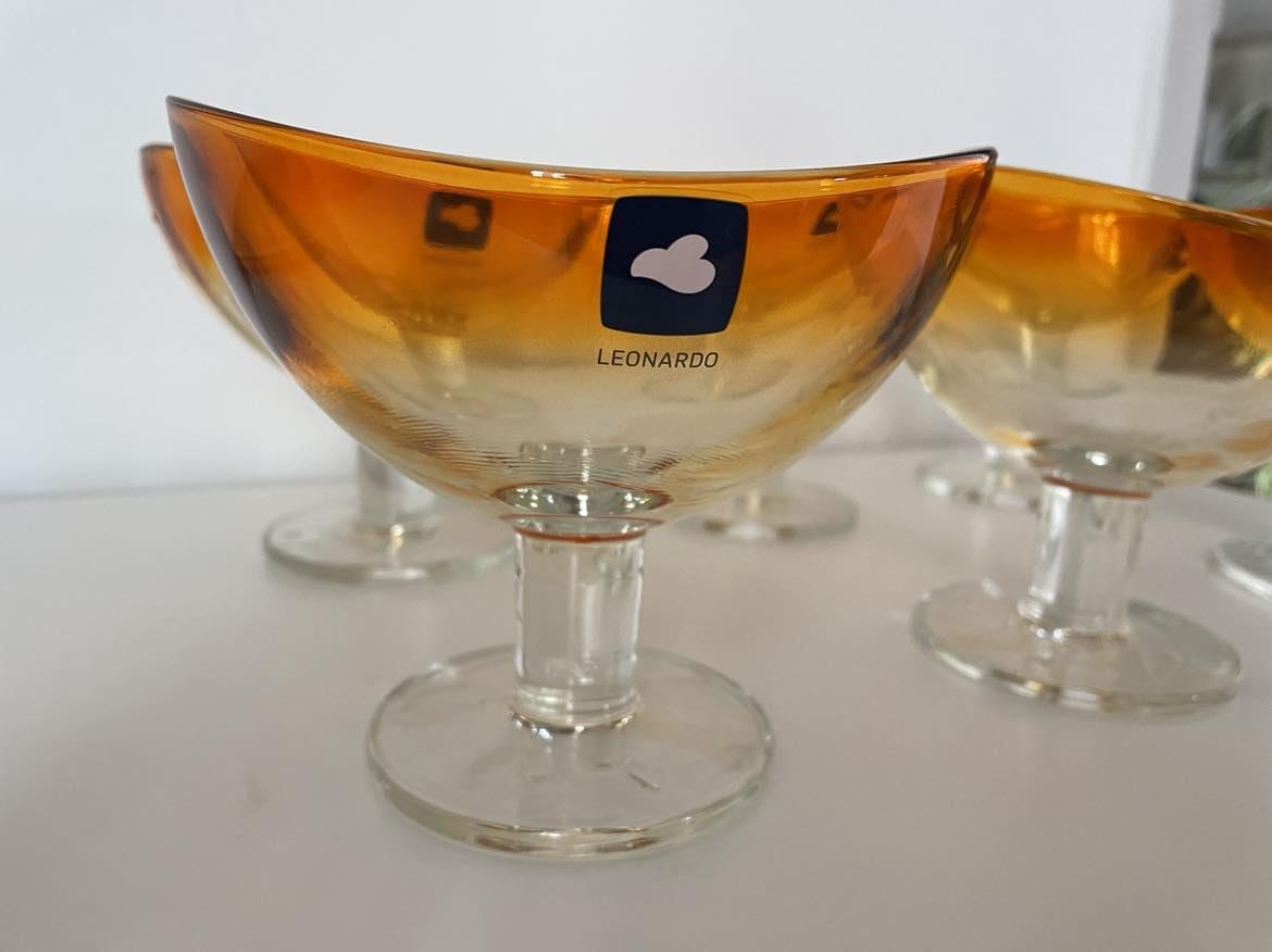 Set of 6 vintage coupe style glasses by  Leonardo glassware