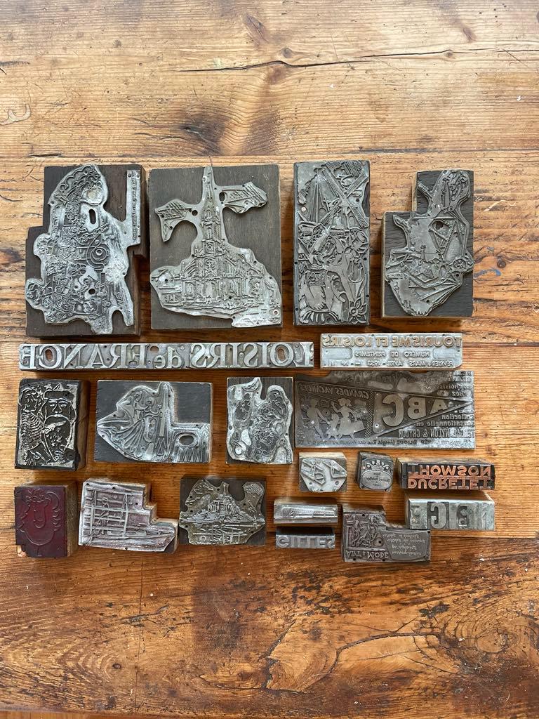 A set of  20  letterpress Printing blocks from the 1950's