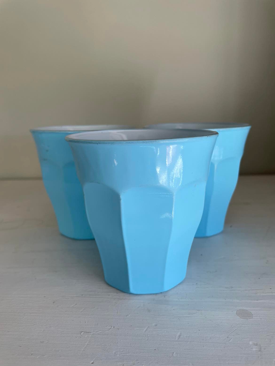 Set of 9 vintage coloured glasses by Duralex