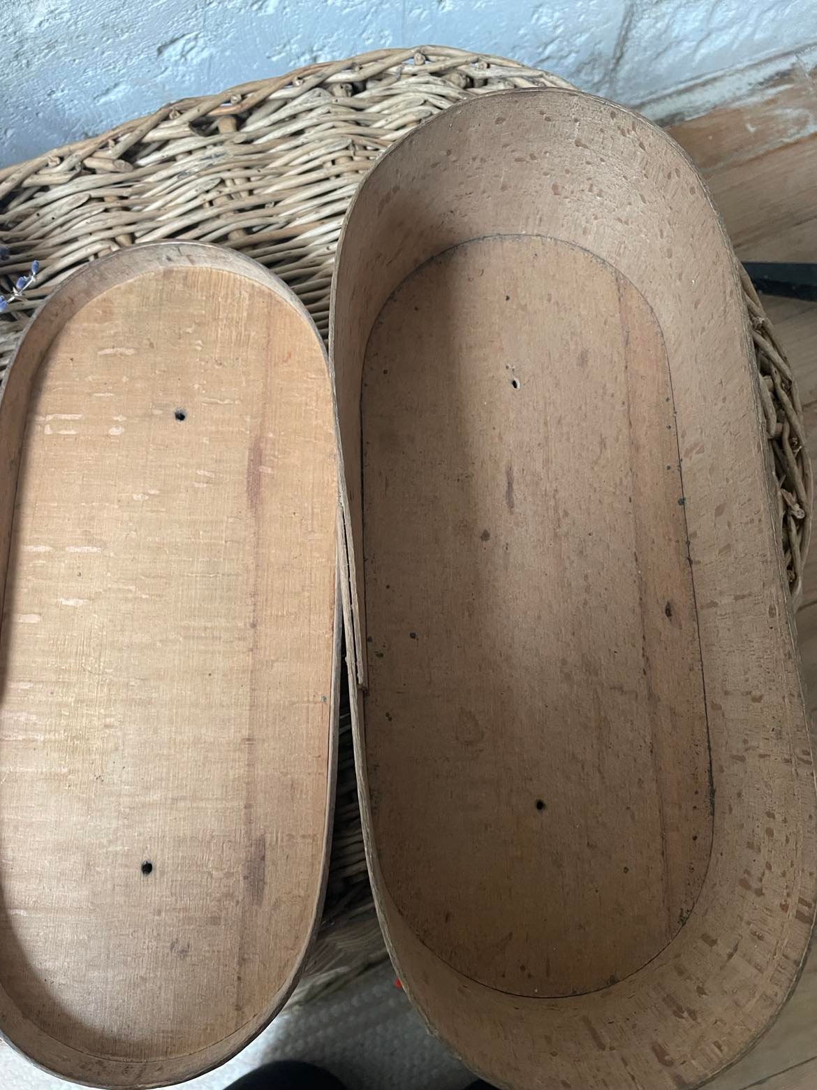 Antique bentwood handmade  madeleine/  pantry/ storage box -