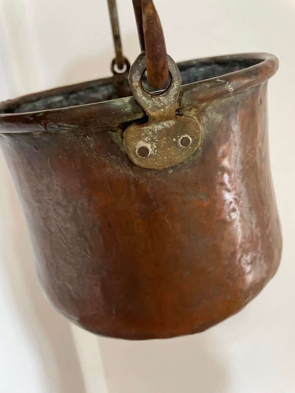 Antique French Hand made dovetailed copper marmite/cauldron.