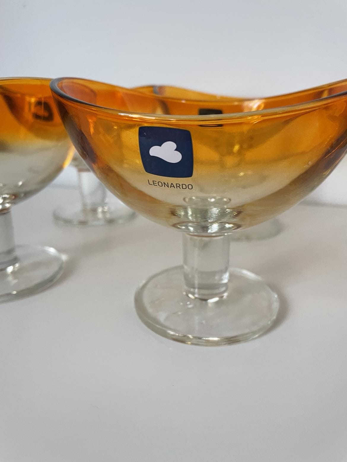 Set of 6 vintage coupe style glasses by  Leonardo glassware