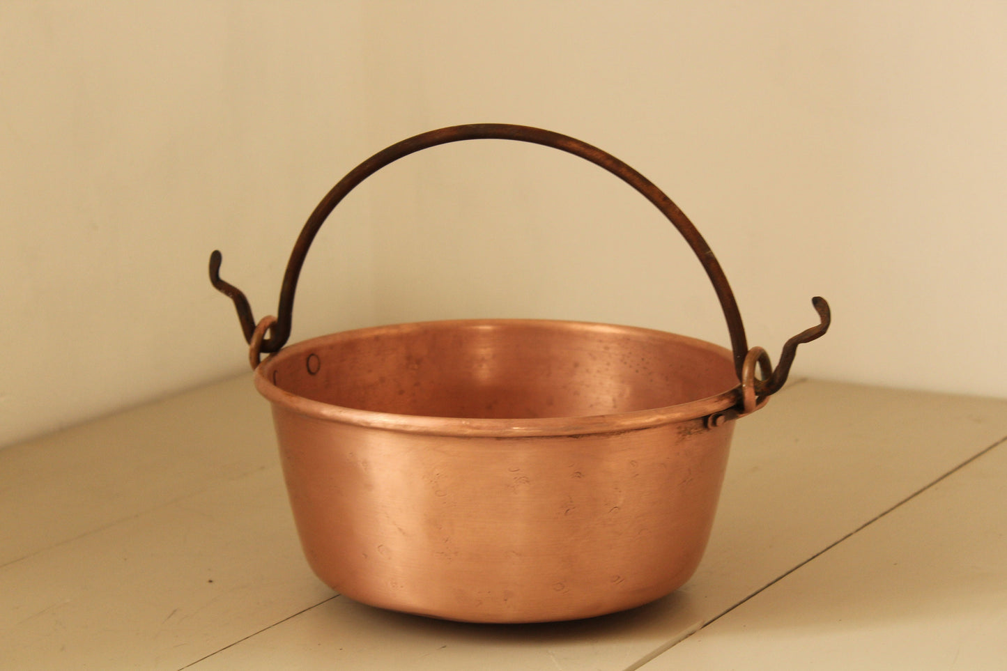 Antique Copper pan with wrought Iron handle