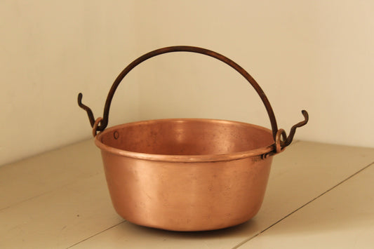 Antique Copper pan with wrought Iron handle