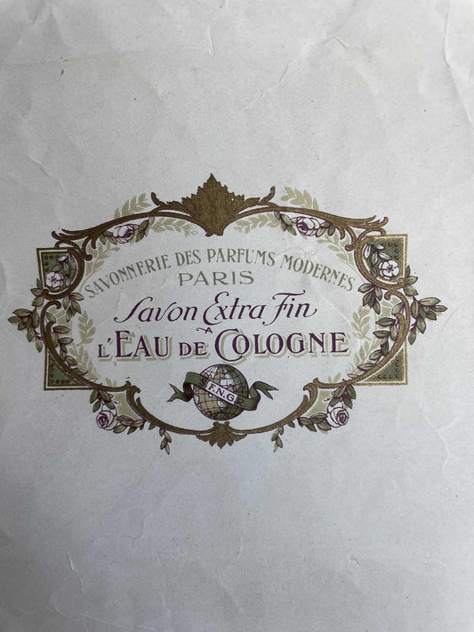 Vintage French soap wrap paper  - Savon extra fin l'Eau de Cologne