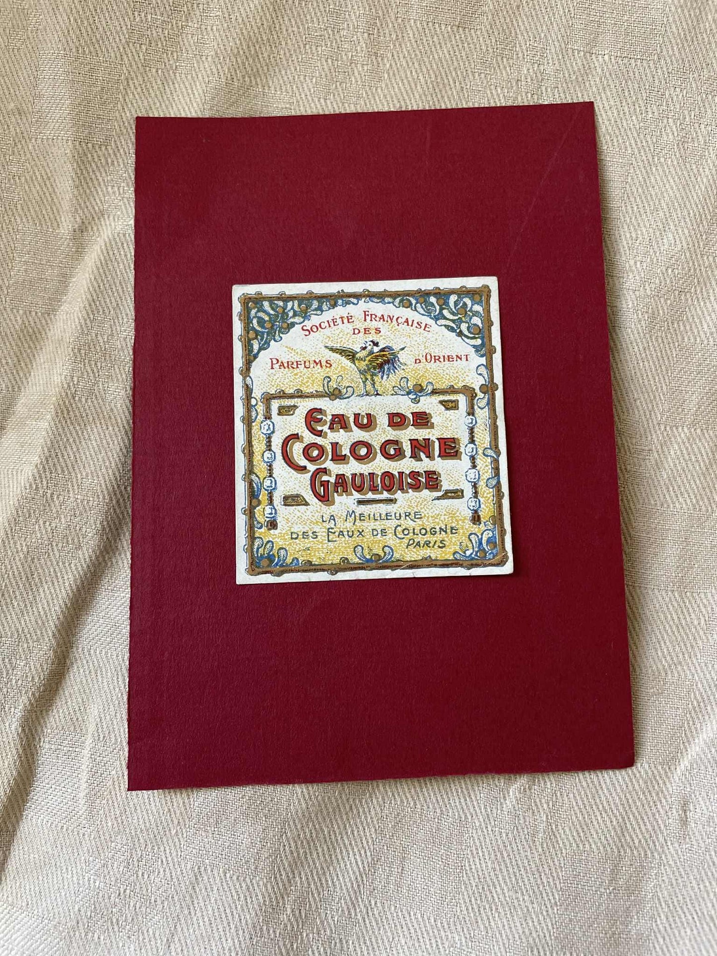 Vintage French label  - Eau de Cologne Gauloise