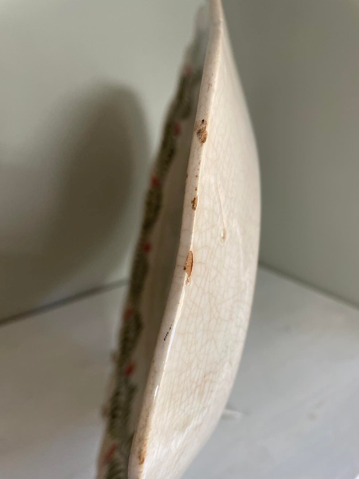 Creil et Montereau - hand painted oval serving plate