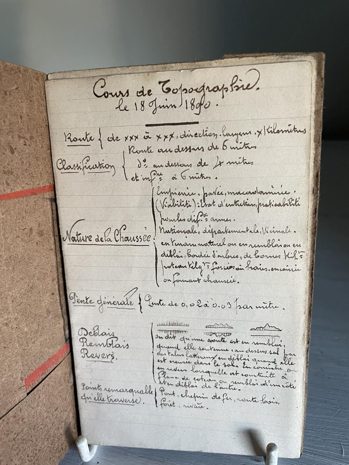 19th century French military notebook