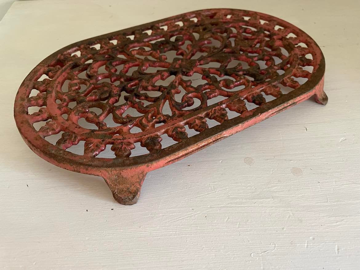 Painted Cast Iron oval Trivet