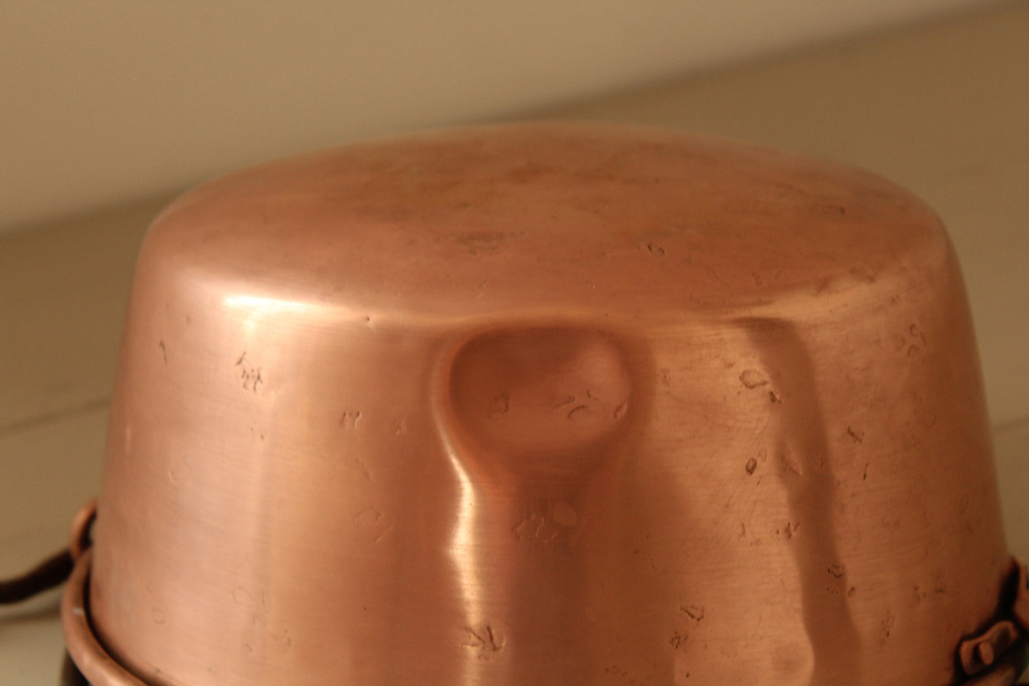 Antique Copper pan with wrought Iron handle