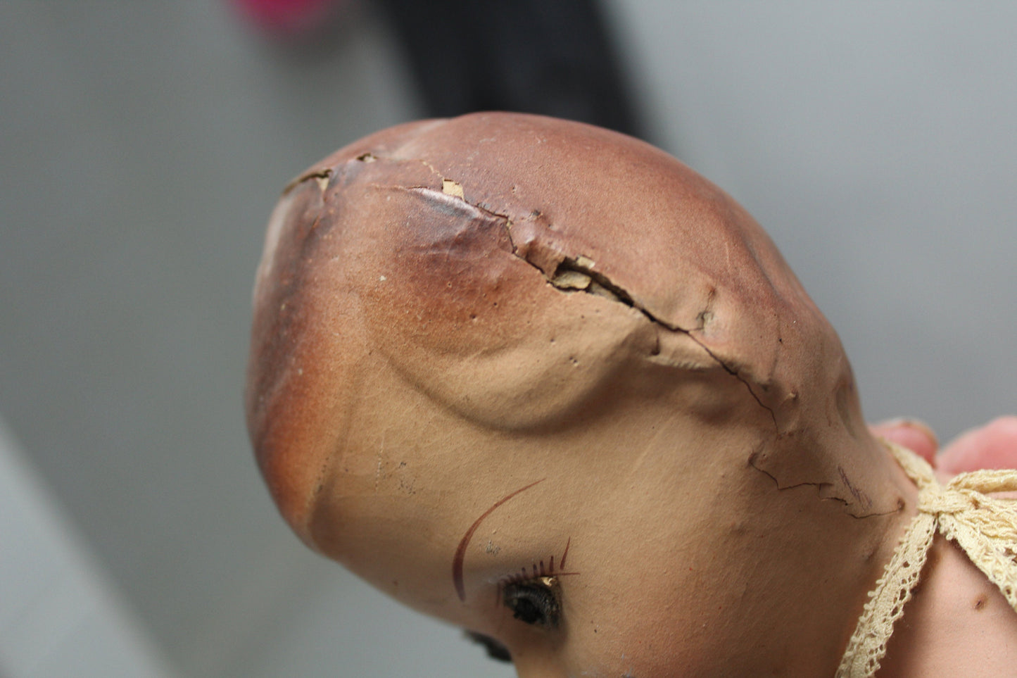 Antique Papier maché head/ shoulder doll