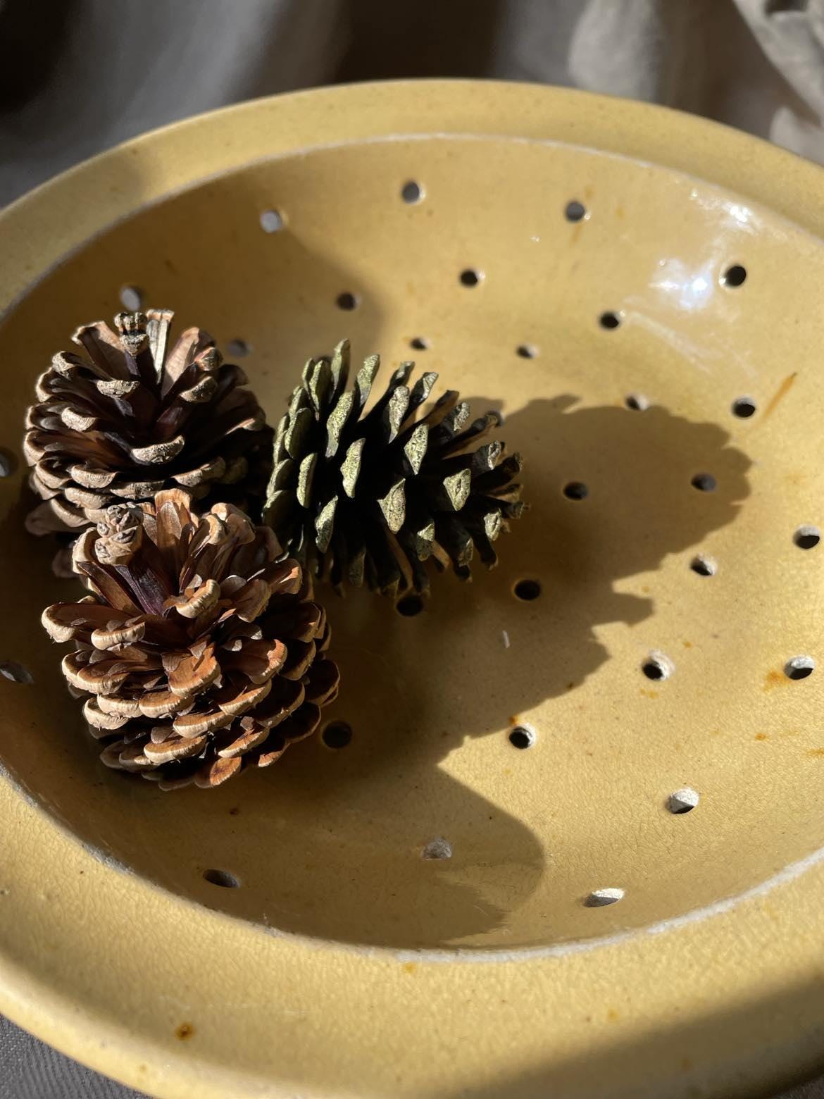 Antique Glazed earthenware Faisselle cheese drainer