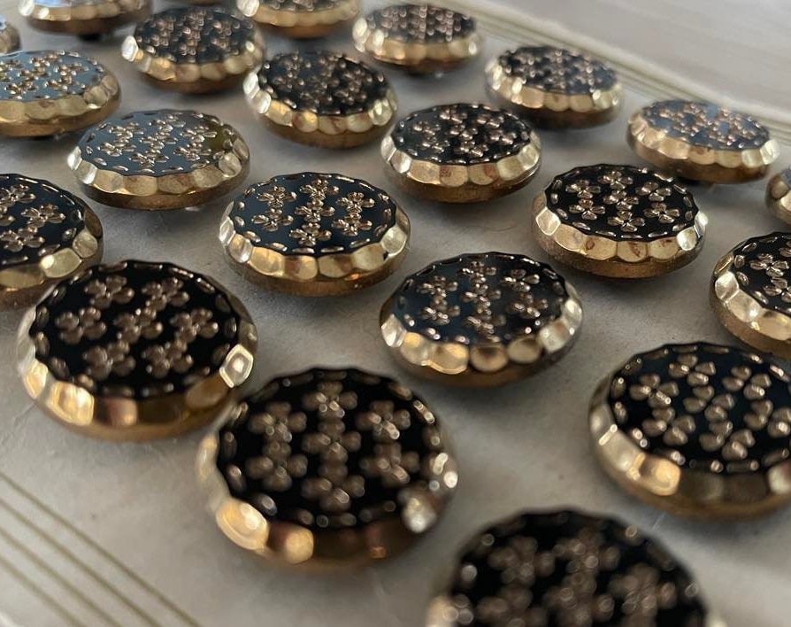 Set of 24 Art Deco glass shank buttons