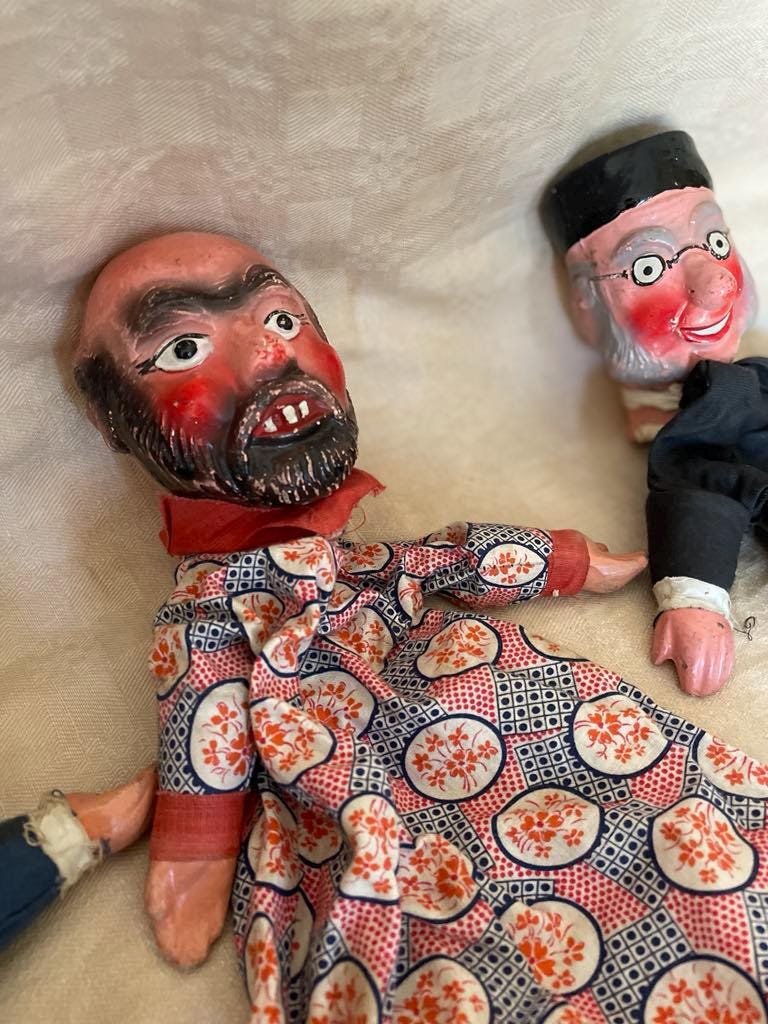 Guignol de Lyon - early 20th century Marionettes/  rod puppets