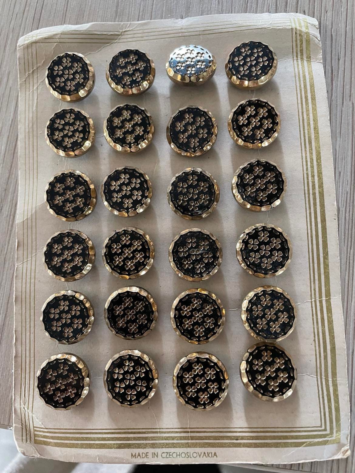 Set of 24 Art Deco glass shank buttons