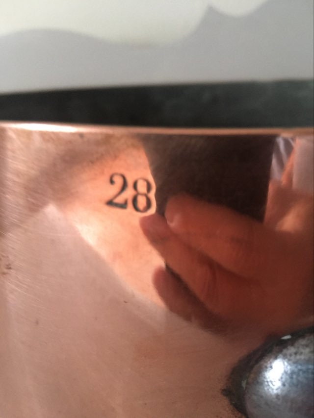 Vintage French copper saute pan - 28cm/ 11" diameter