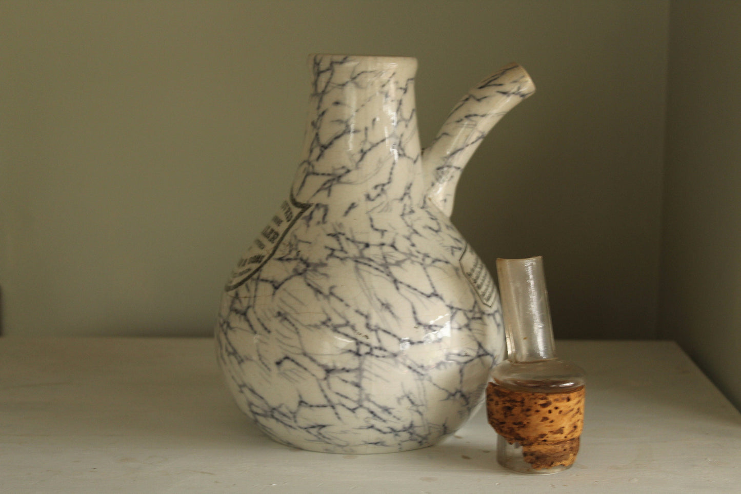 S. Maw Son and Sons  antique earthenware inhaler / pharmacy bottle