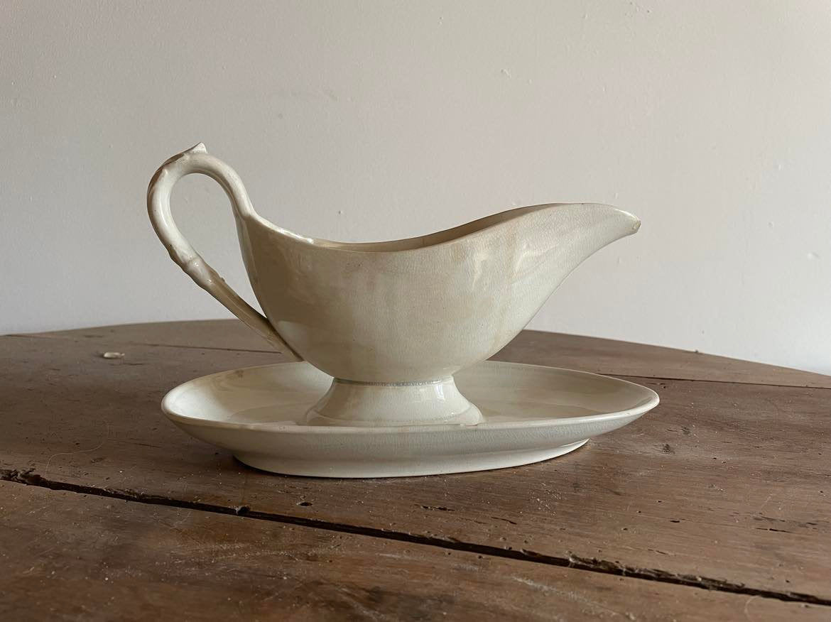 White Ironstone sauciere