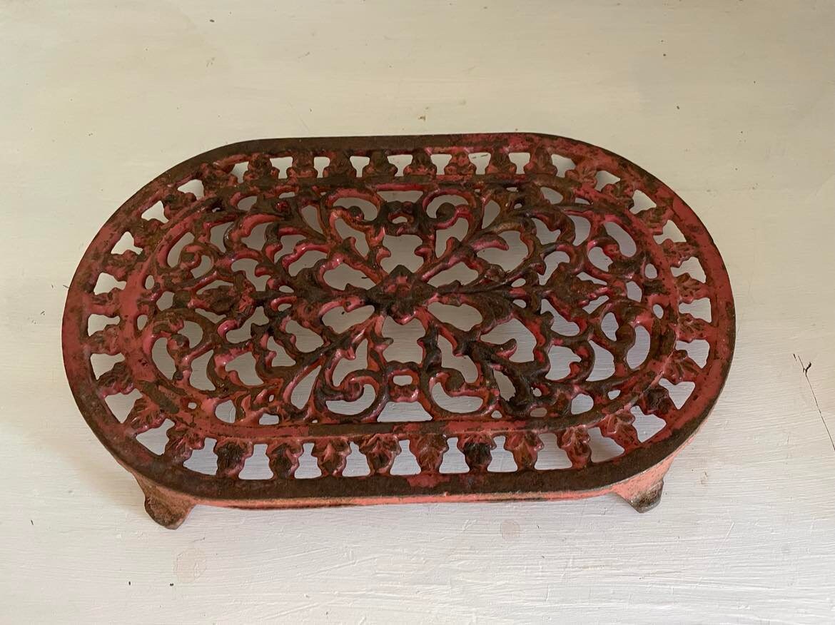 Painted Cast Iron oval Trivet