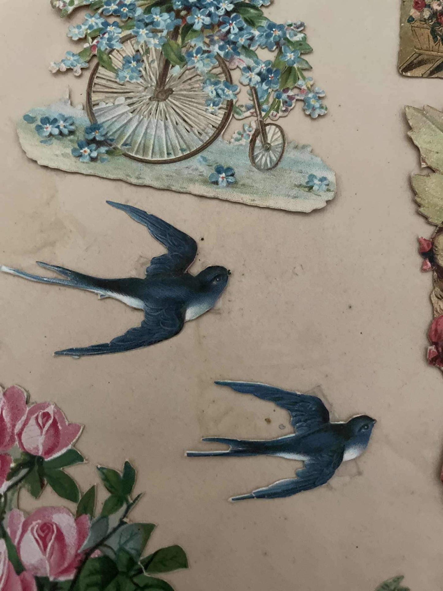 Antique French découpage pieces