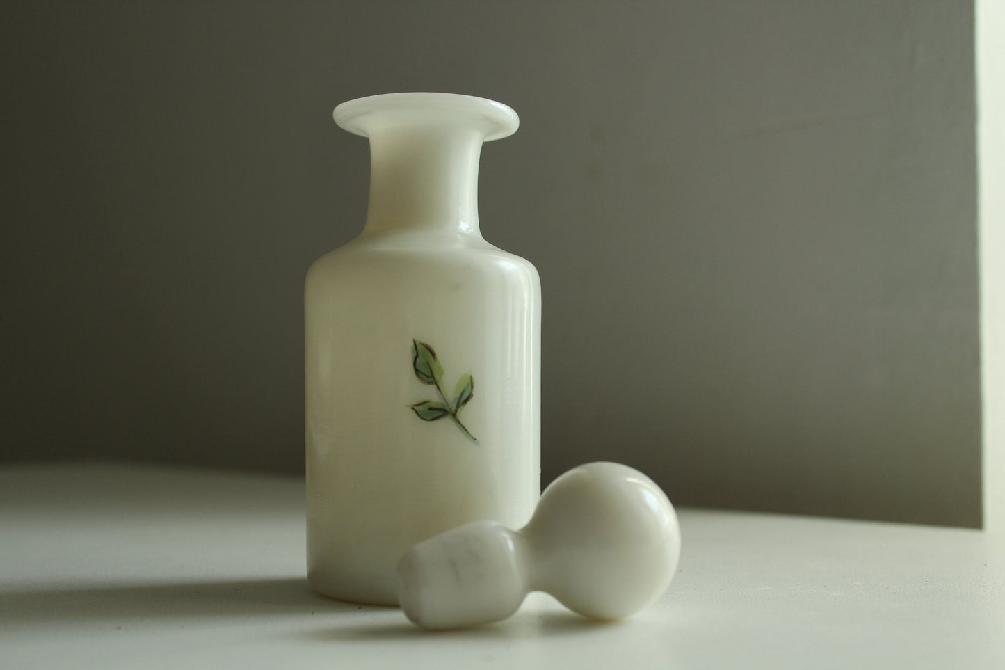 Vintage French hand painted Opaline Perfume Flacon