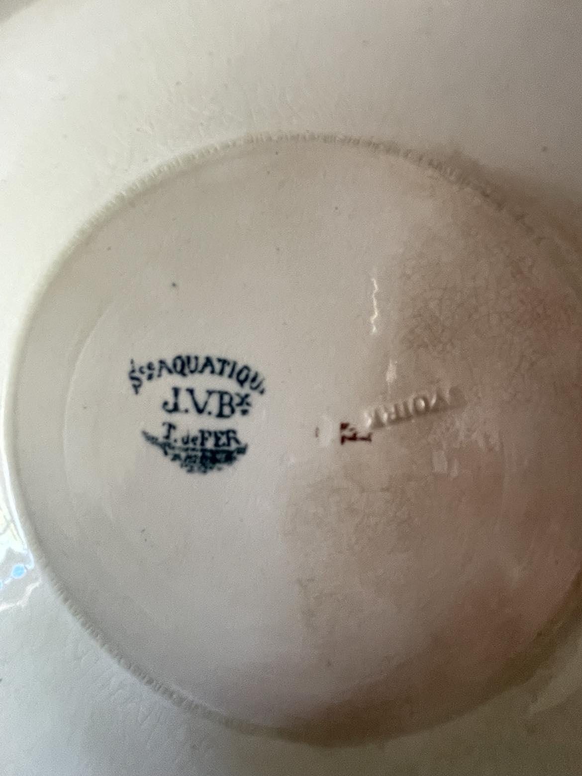 J VIEILLARD Bordeaux 19th Century Ironstone pedestal plate