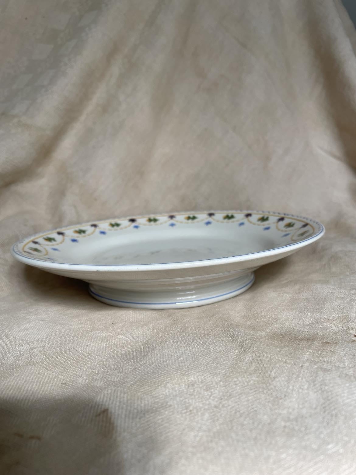 Digoin Sarreguemines low pedestal plate - plat piédouche "Chevreuse"