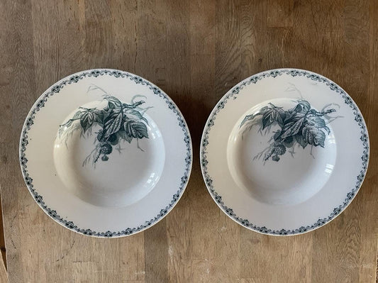 A pair Sarreguemines U &C "Mures" soup plates/ shallow plates