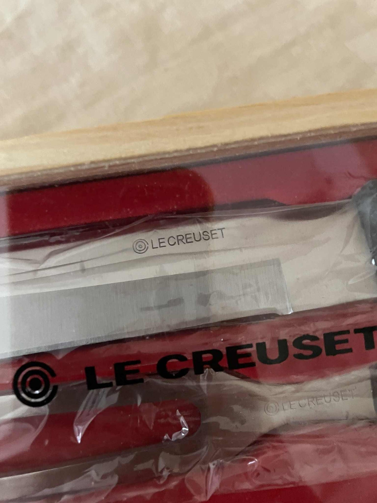 Vintage Le Creuset Carving knife and fork set.