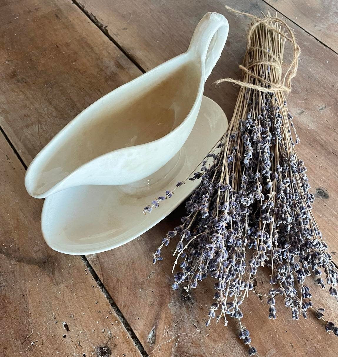 White Ironstone sauciere